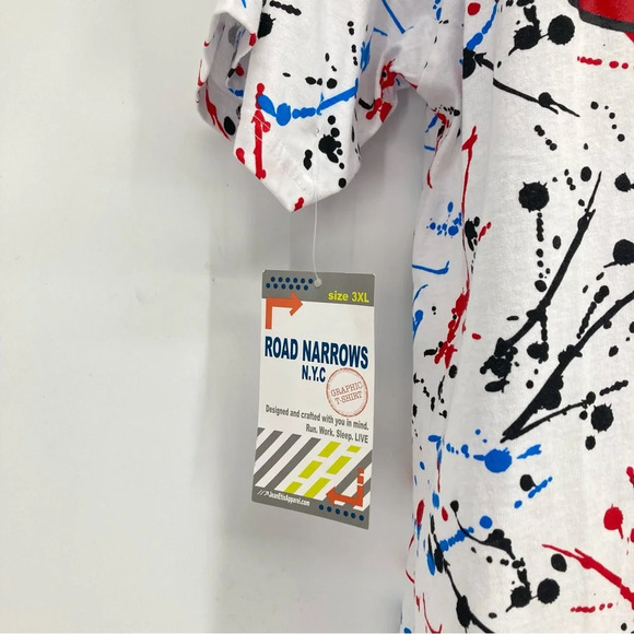 NWT Road Narrows N.Y.C. Splattered Paint Graphic T-Shirt Size 3XL - Picture 3 of 8